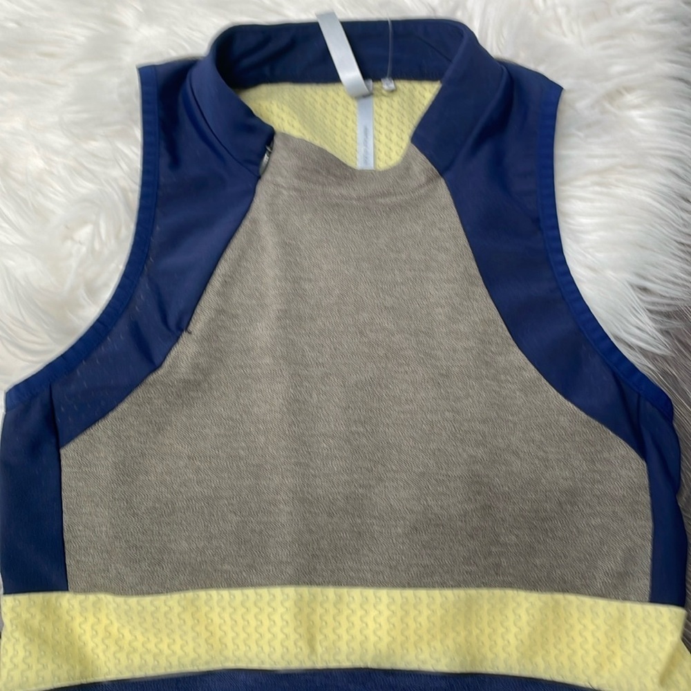 Fushionwear by ARYS blue yellow colourblovk  Sleeveless Tank - Picture 5 of 14
